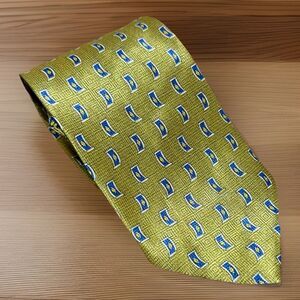 Roberto Celleni Tie Green-Yellow Blue Geometric Pattern 61” Long 4” Wide